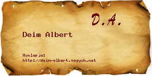 Deim Albert névjegykártya