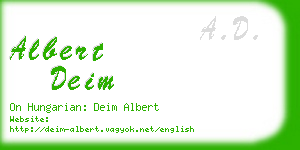 albert deim business card